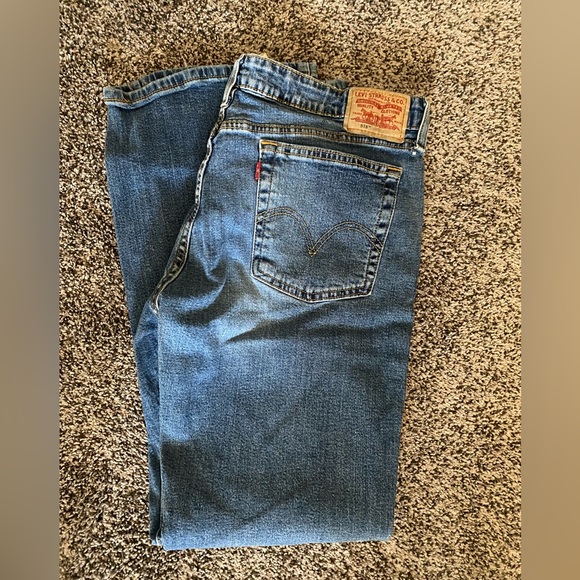 Levis 518 Superlow Boot Cut Jeans 15 Jr M Stretch Blue Denim - Picture 1 of 6